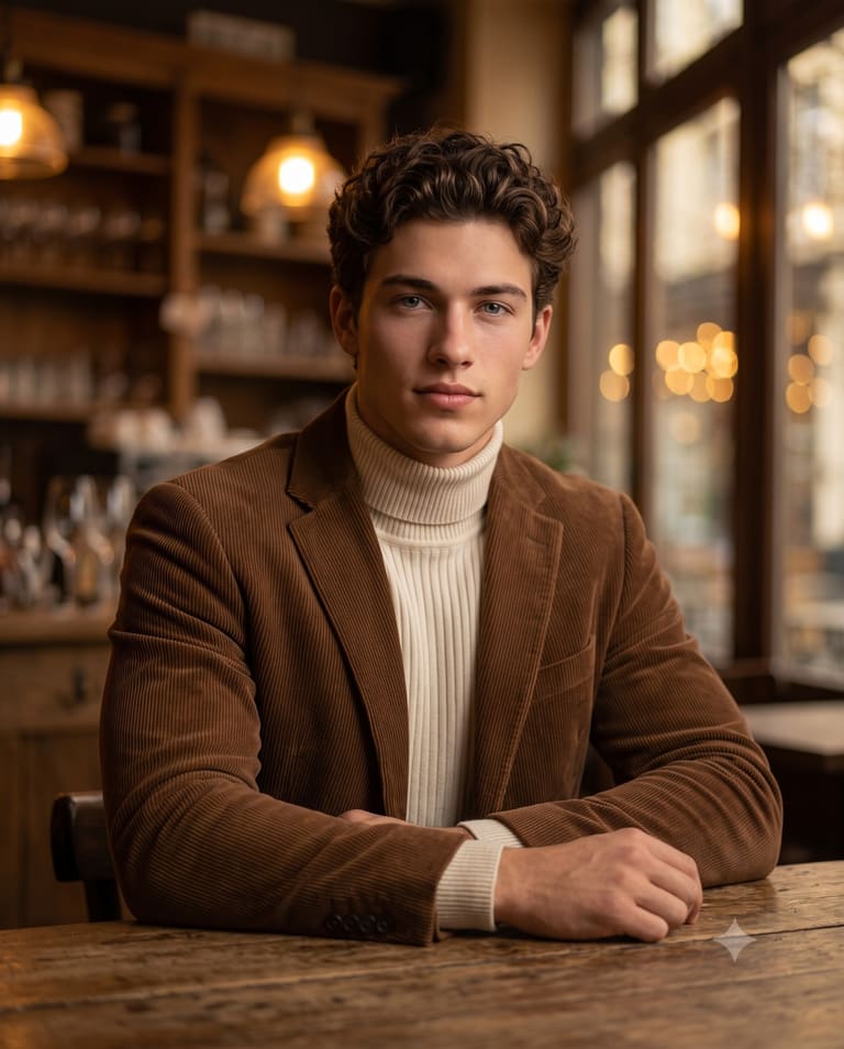 Autumn Fashion in a Cozy Cafe