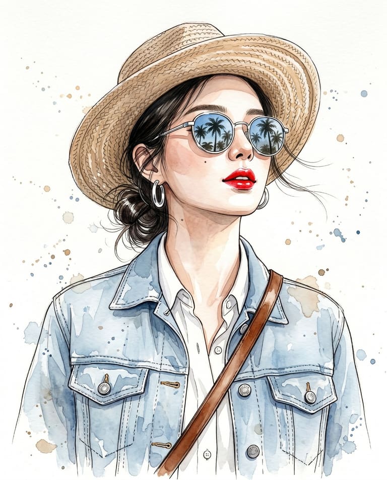 Red Lips and Mirrored Palms