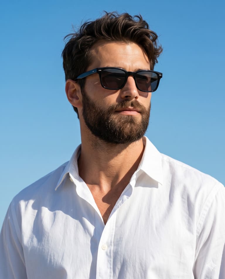 Clean Summer Fashion Male Portrait