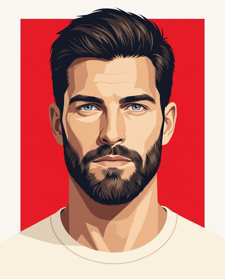 Blue-Eyed Man Vector Illustration