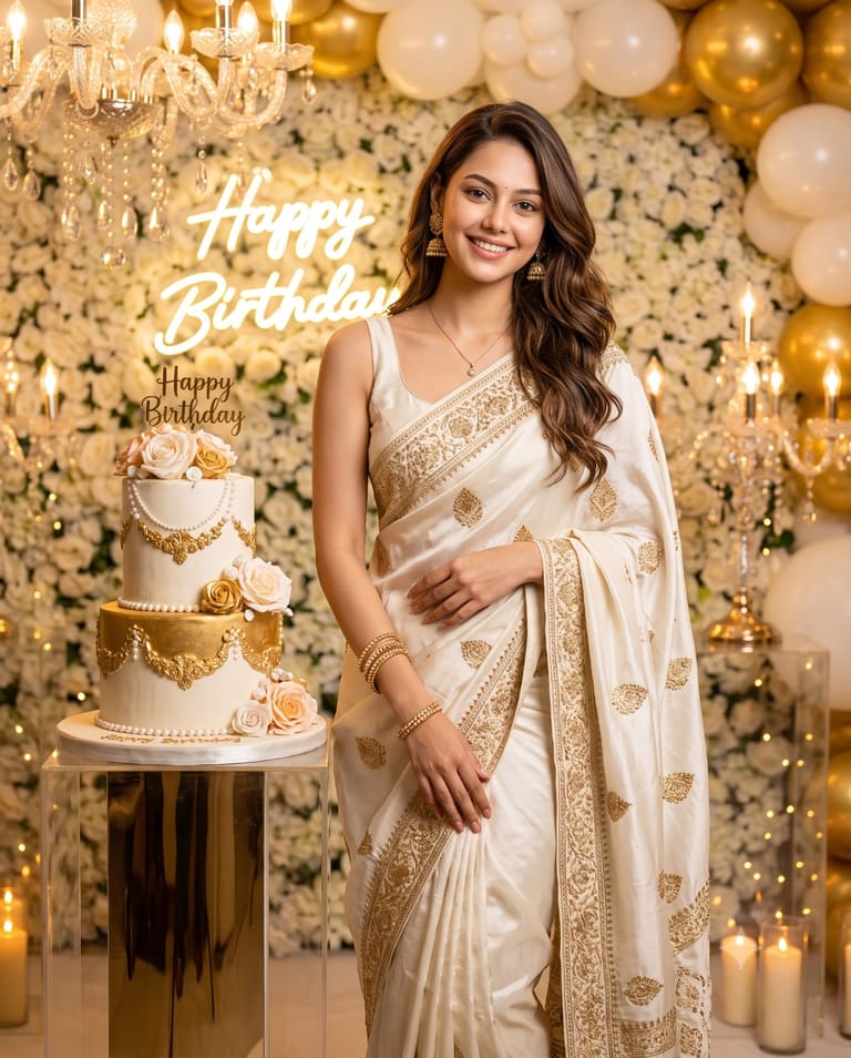 Joyous Saree Birthday Portrait