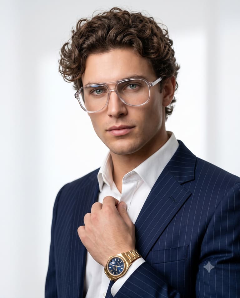 Pinstripes and Clear Frames