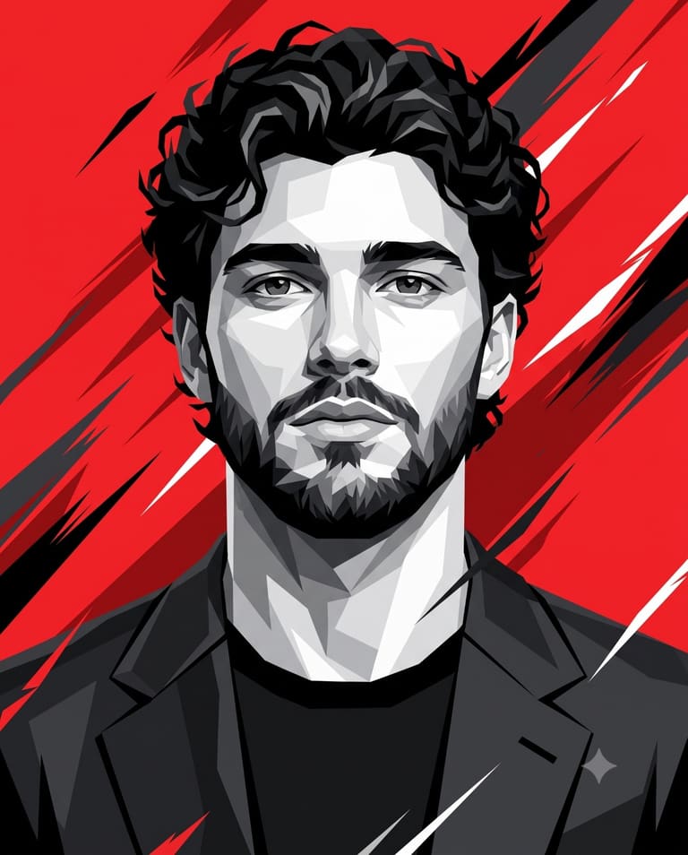 Geometric Vector Portrait of a Man