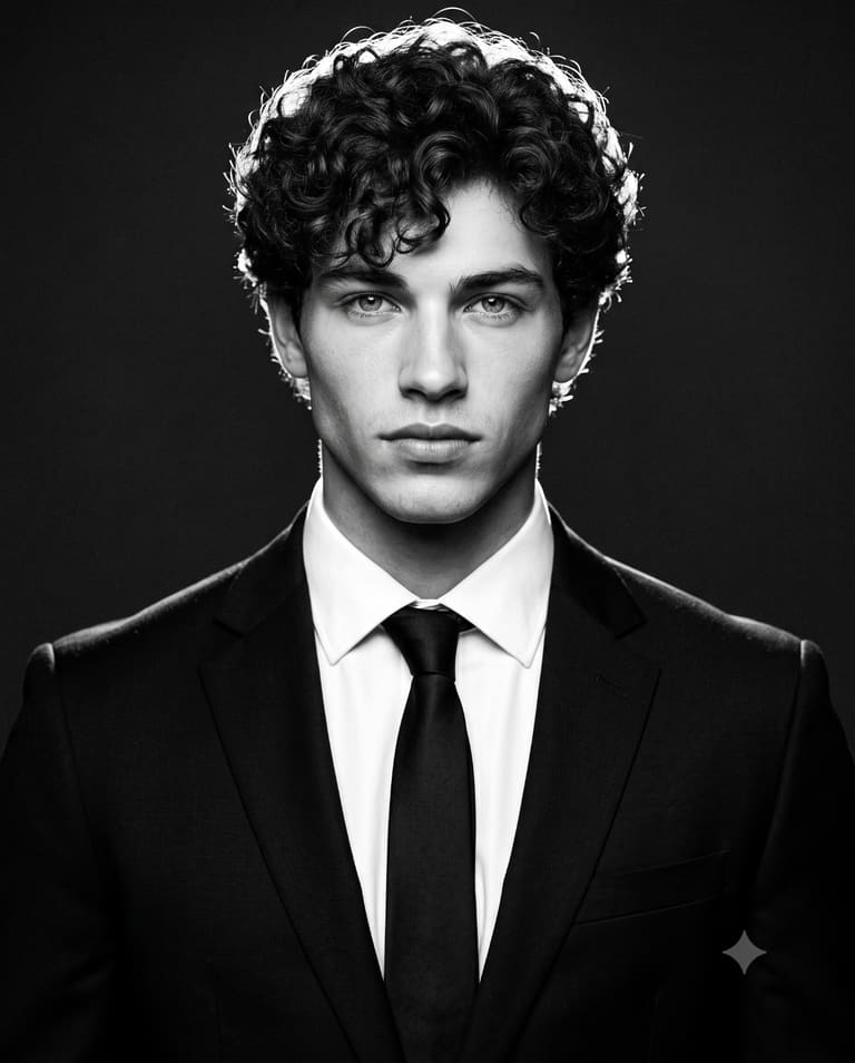 High-Contrast Suit Portrait