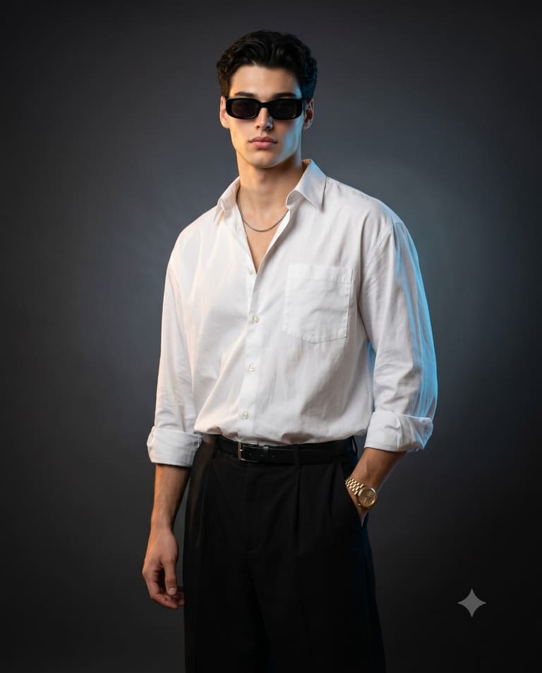 Split-Lit Studio Portrait