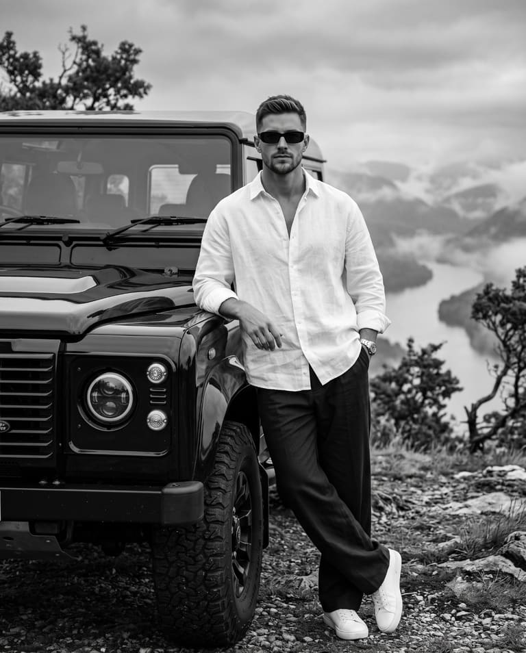 Adventure Lifestyle Photography of Man and Car