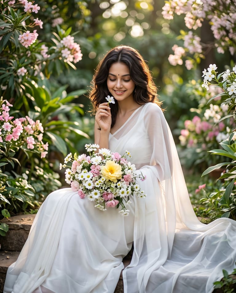 Ethereal Grace in the Garden