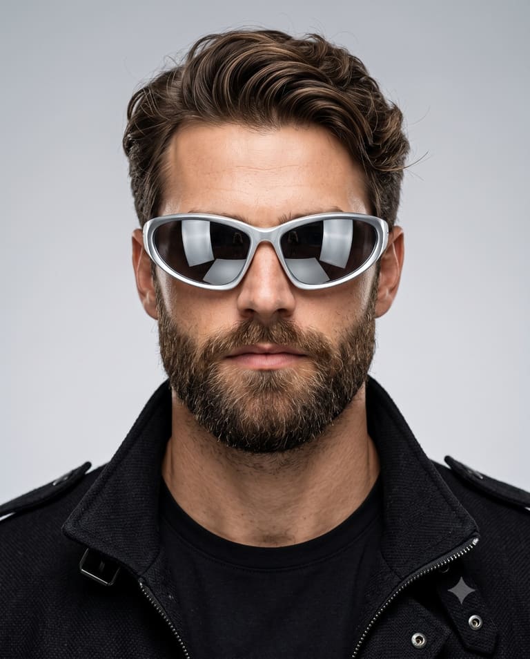 Man with Futuristic Sunglasses Portrait