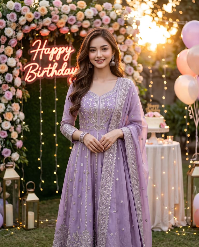 The Birthday Girl in Pastel Purple