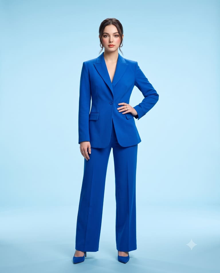 Royal Blue Suit Fashion Studio Portrait