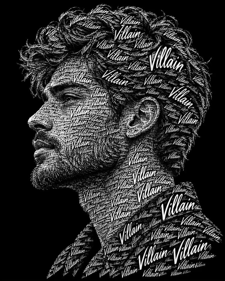 Typography Text Portrait AI Prompt