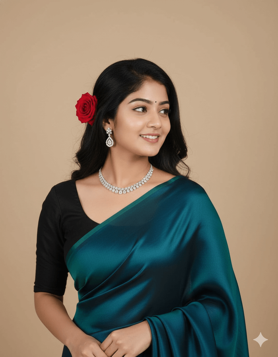 Satin saree beauty AI Photo Editing Prompt for Gemini