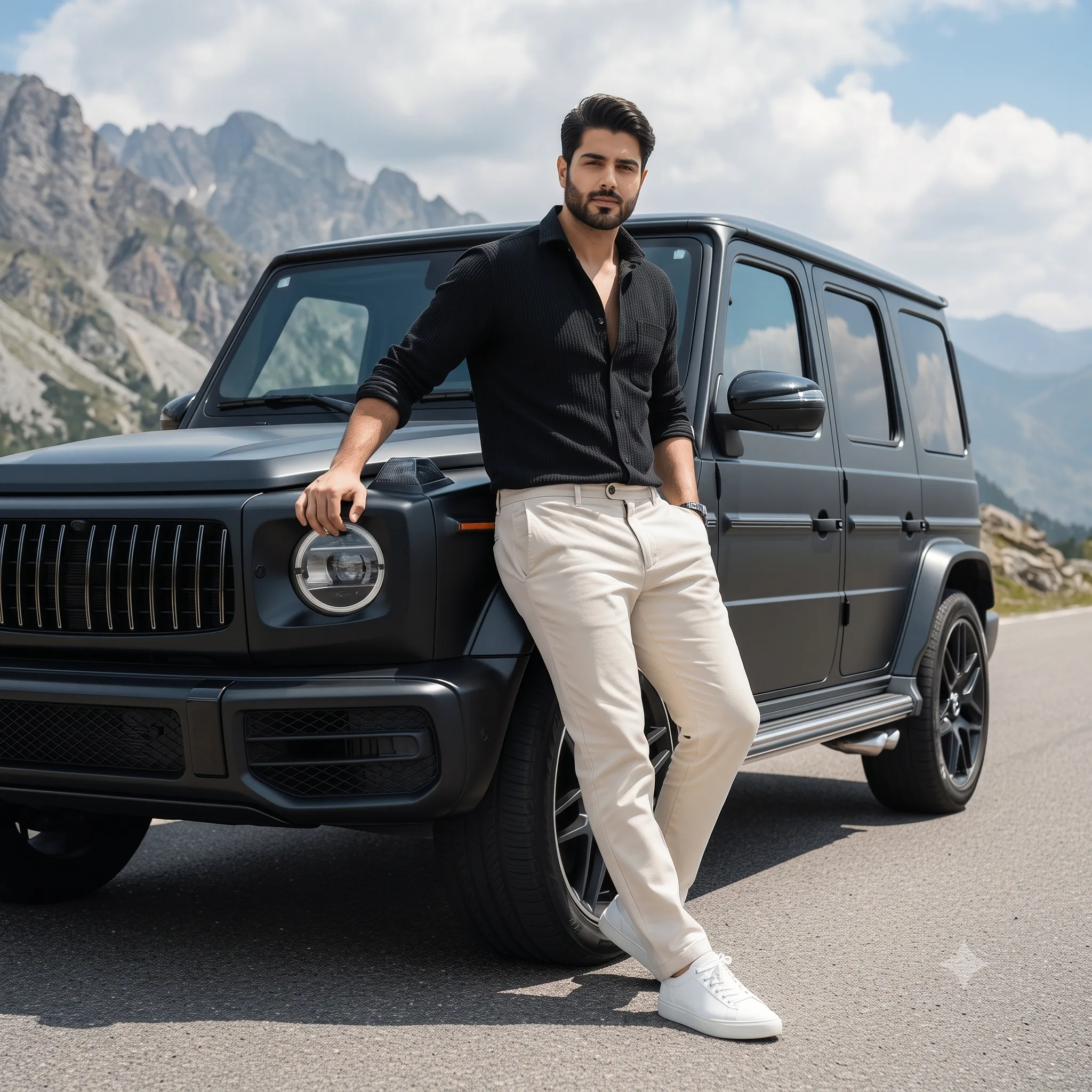 Matte G-Wagon looks sleek AI Photo Editing Prompt for Gemini