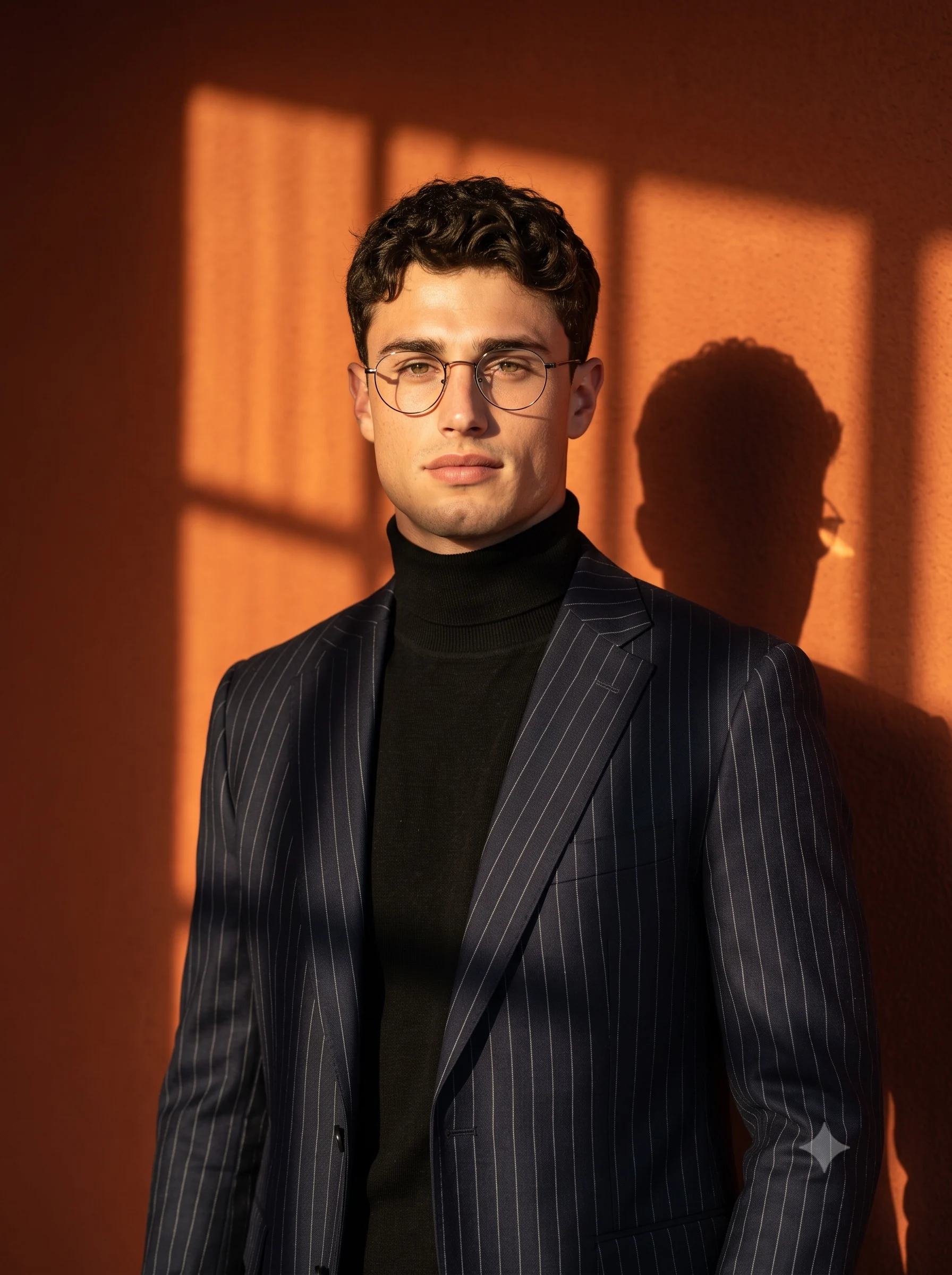 Premium Editorial Menswear Portrait AI Prompt | Window Shadows
