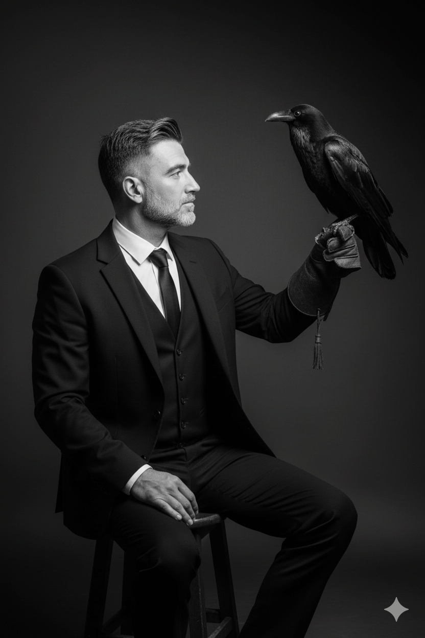 A Raven's Silent Vigil AI Photo Editing Prompt for Gemini