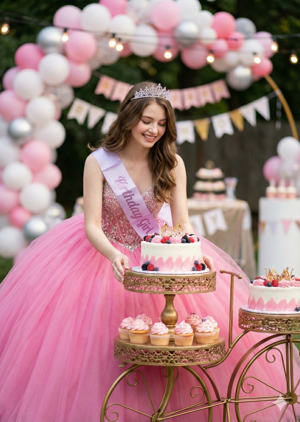 The Birthday Girl and Her Cake AI Photo Editing Prompt for Gemini