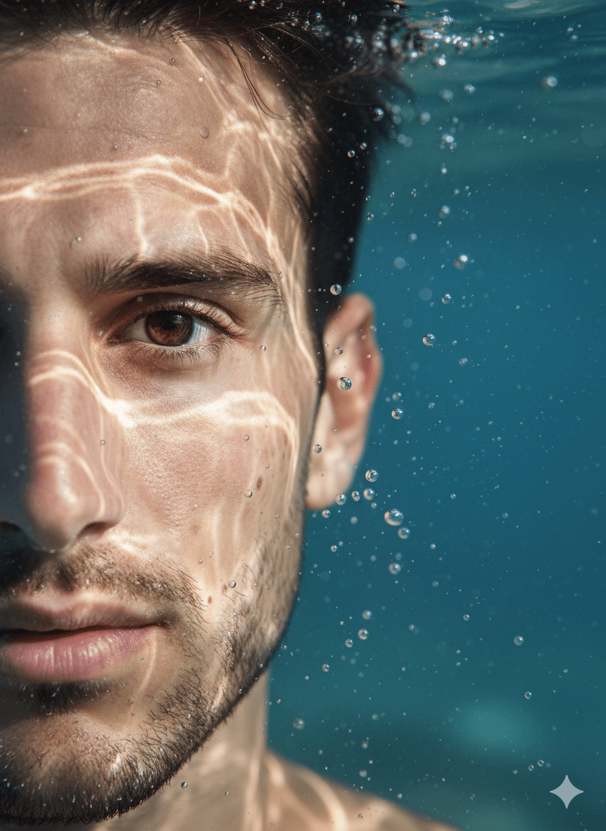 Underwater portrait AI Photo Editing Prompt for Gemini