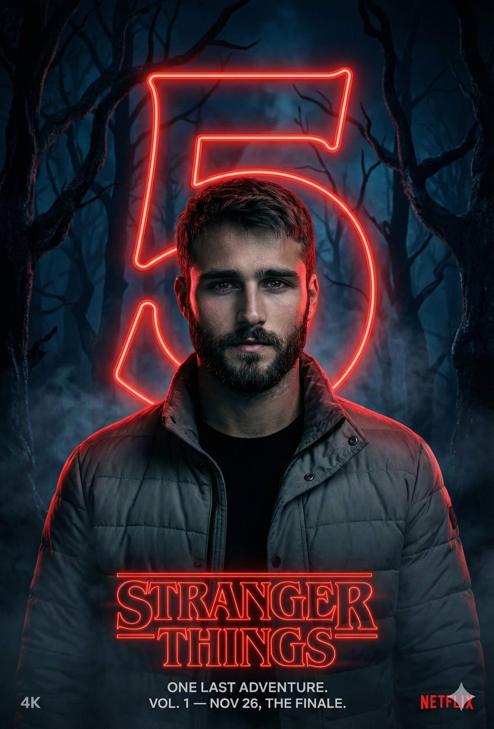 Stranger Things Fan Poster AI Photo Editing Prompt for Gemini