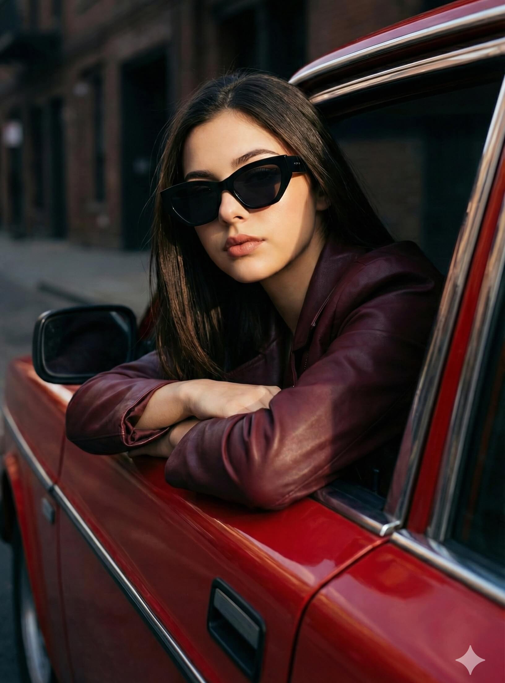 Leather & Lens Flare AI Photo Editing Prompt for Gemini