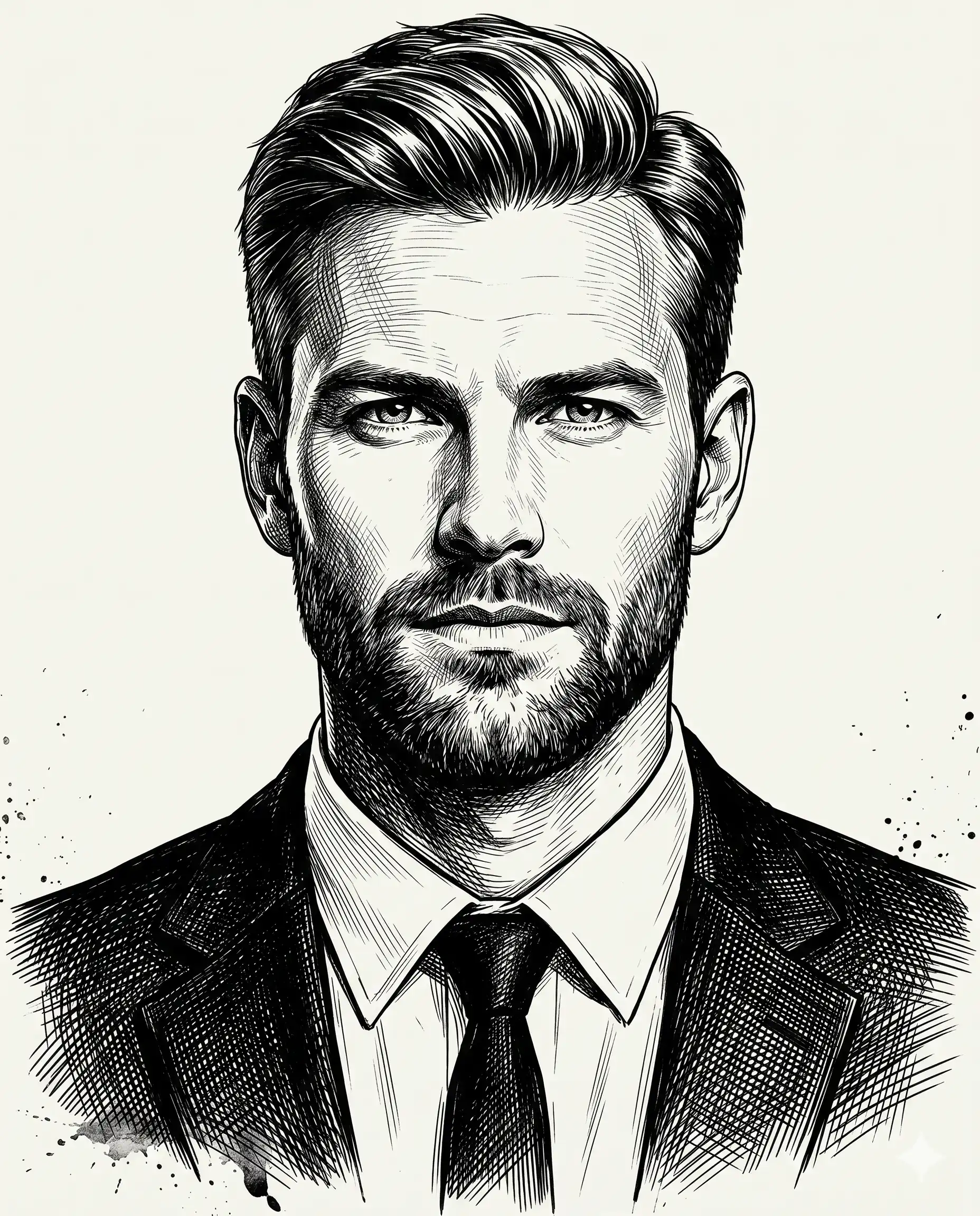 Man in Suit Sketch Prompt