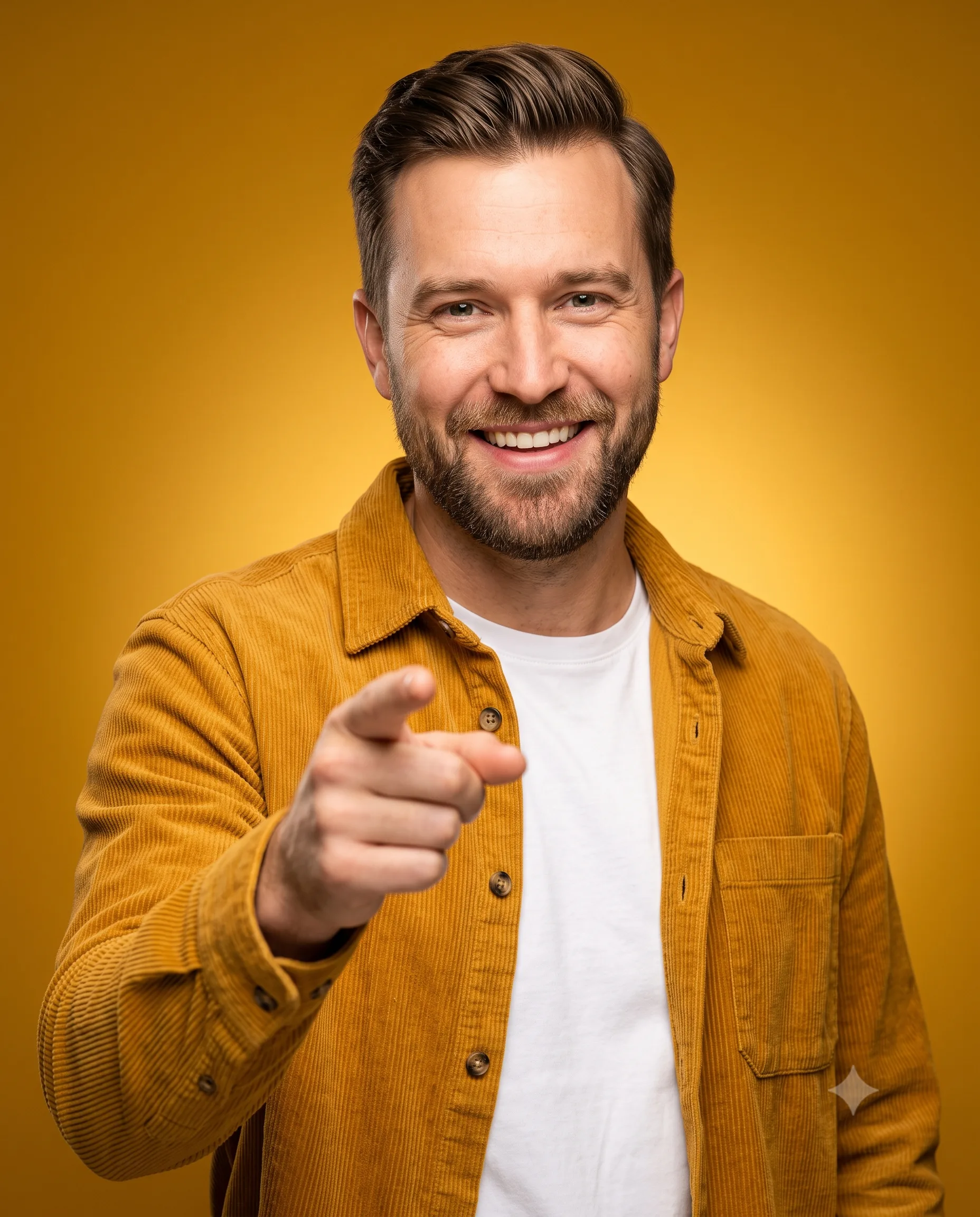 Premium Yellow Background Studio Portrait AI Prompt